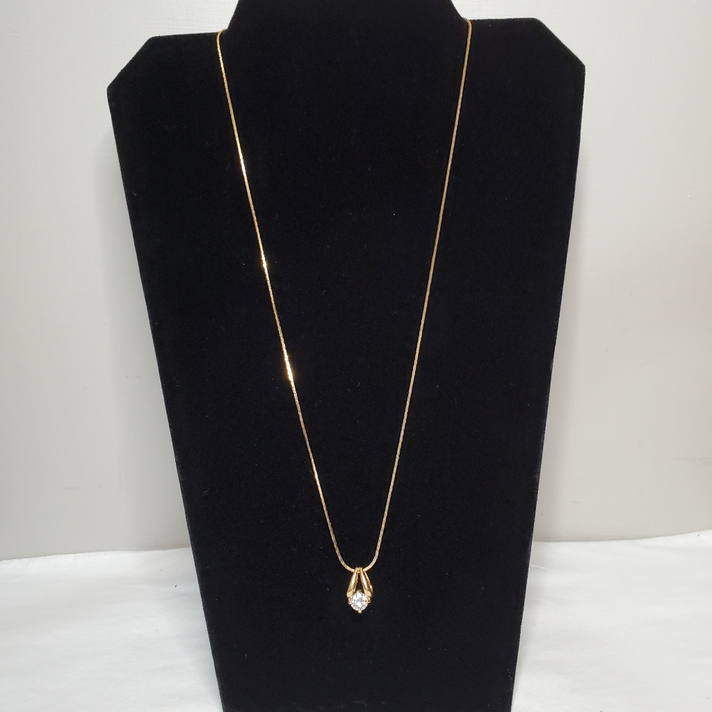 Vintage Lind 14K GF 2 CT CZ Pendant